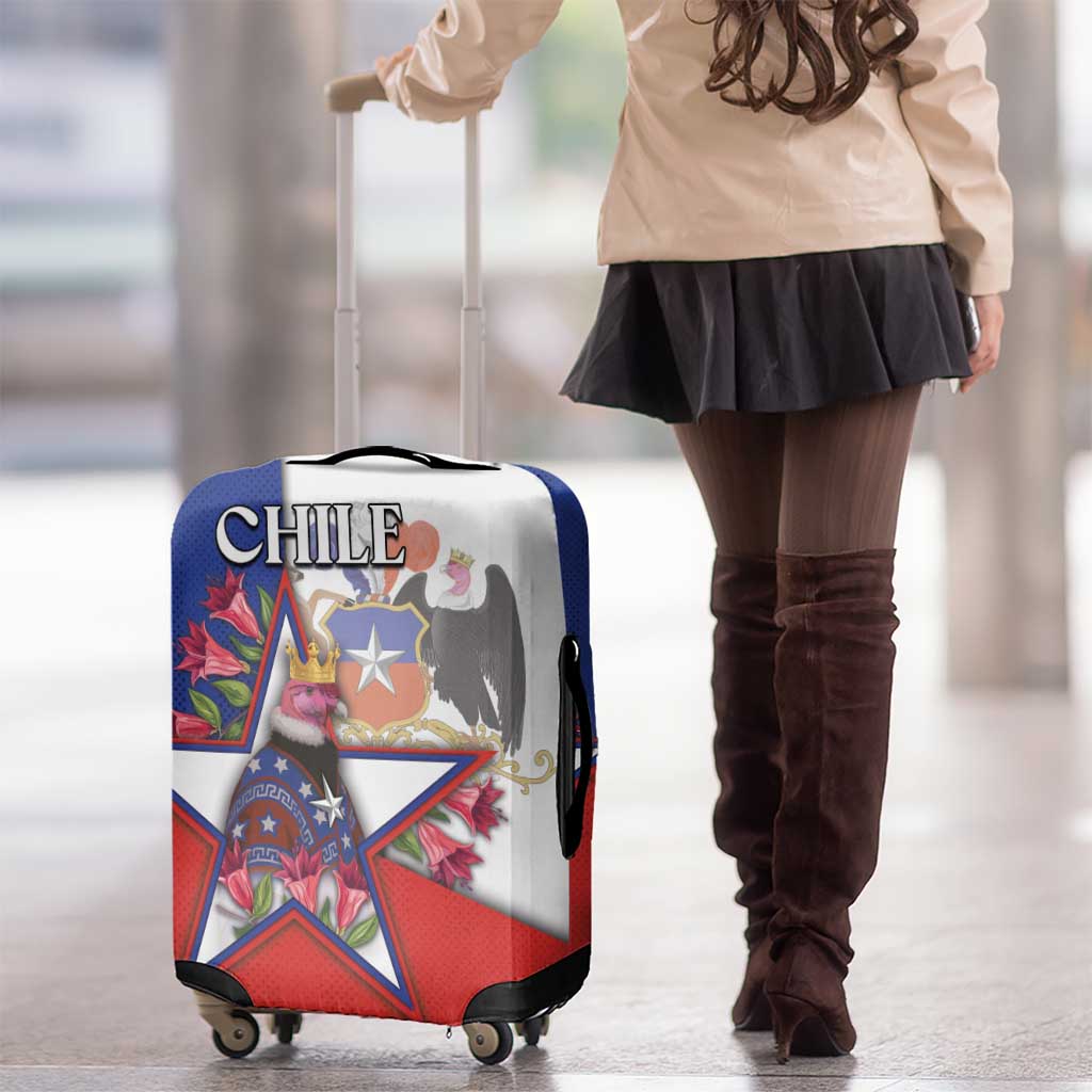 Chile Luggage Cover Andean Condor With Chilean Bellflower DT05