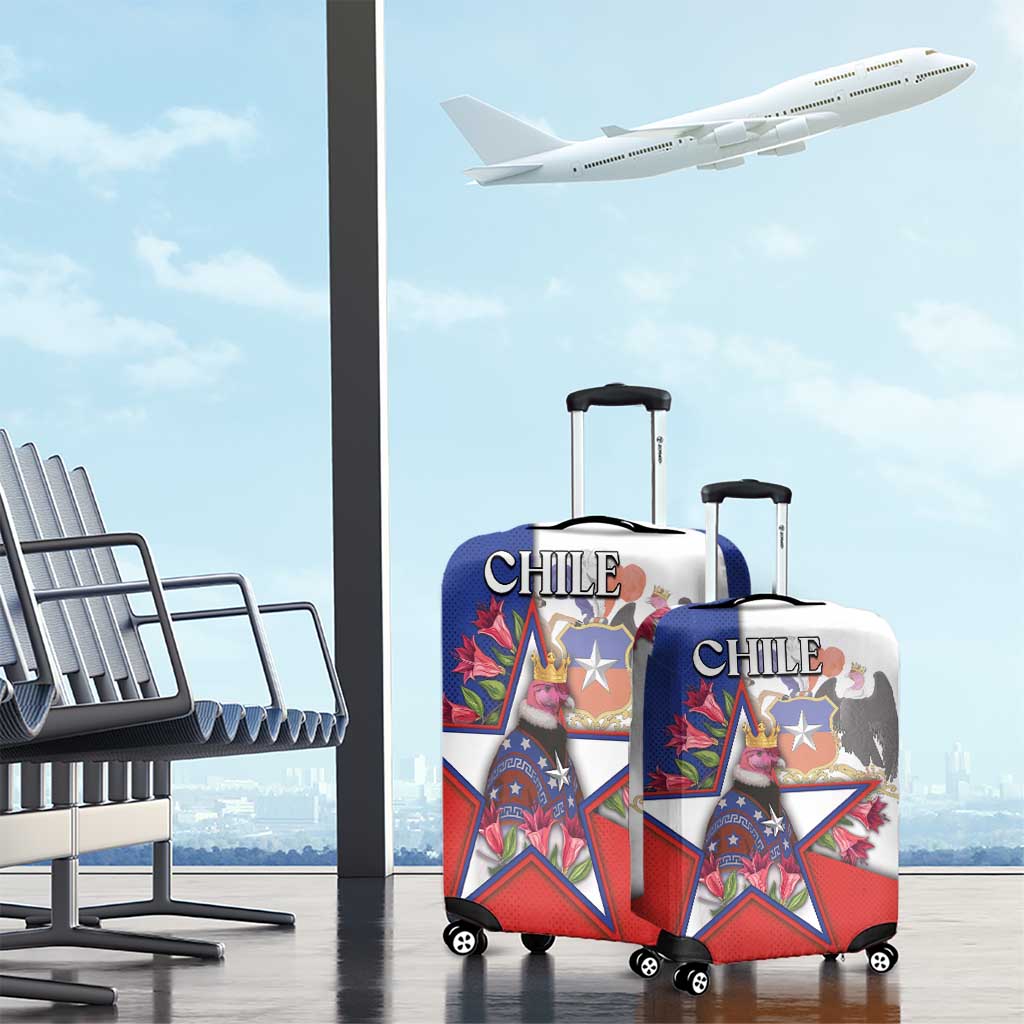 Chile Luggage Cover Andean Condor With Chilean Bellflower DT05