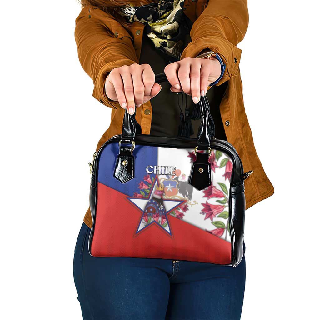 Chile Shoulder Handbag Andean Condor With Chilean Bellflower DT05