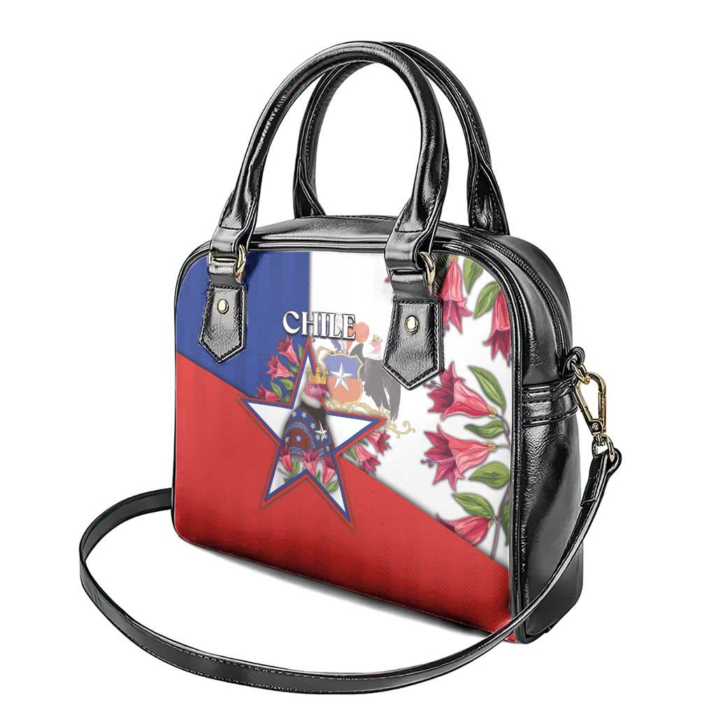 Chile Shoulder Handbag Andean Condor With Chilean Bellflower DT05