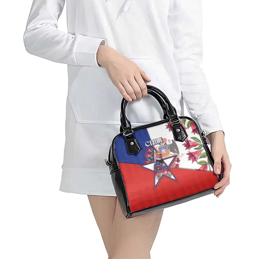 Chile Shoulder Handbag Andean Condor With Chilean Bellflower DT05