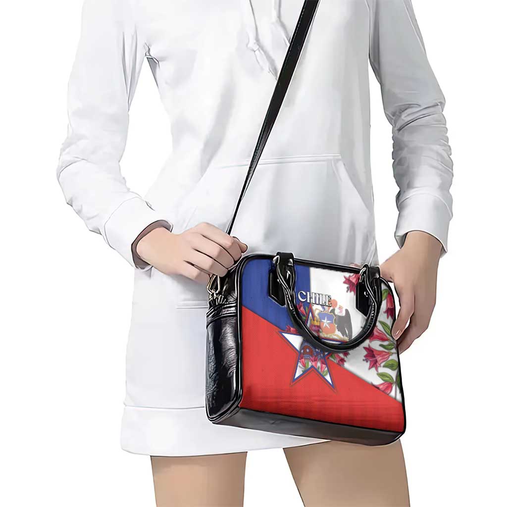 Chile Shoulder Handbag Andean Condor With Chilean Bellflower DT05