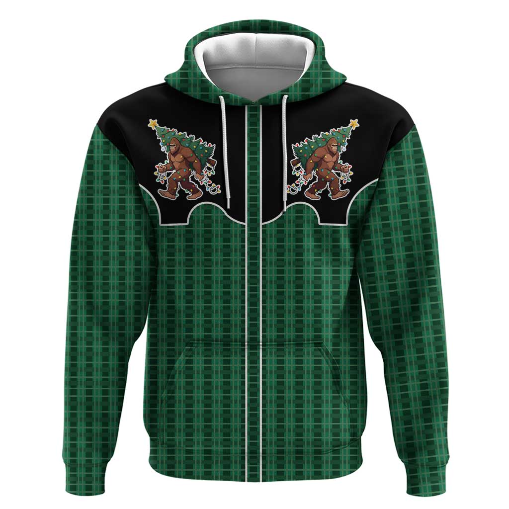 Western Yoke Hoodie Bigfoot Xmas Cowboy Style DT05