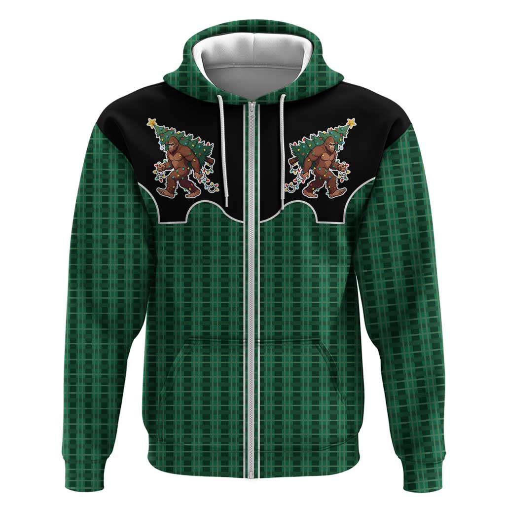 Western Yoke Hoodie Bigfoot Xmas Cowboy Style DT05