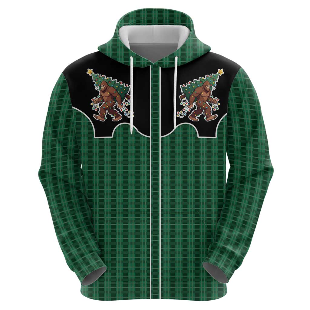 Western Yoke Hoodie Bigfoot Xmas Cowboy Style DT05