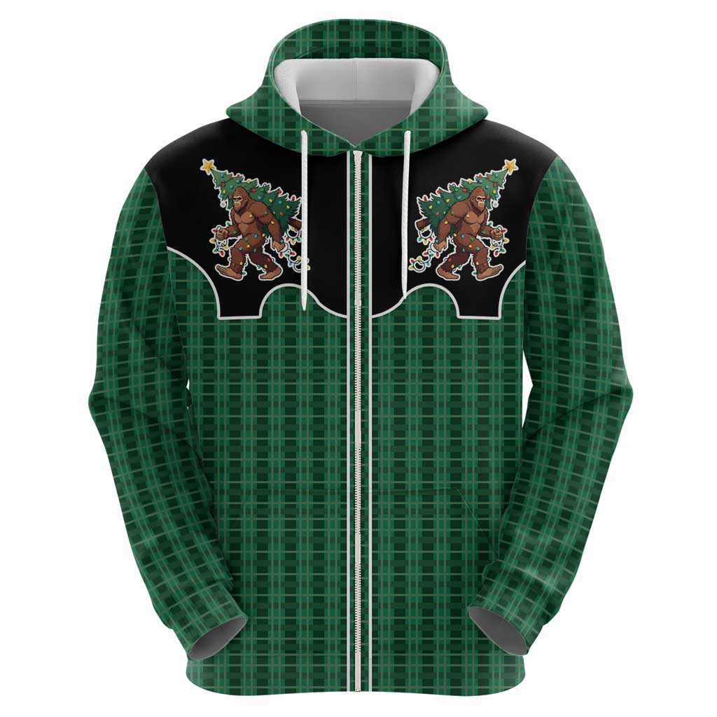 Western Yoke Hoodie Bigfoot Xmas Cowboy Style DT05