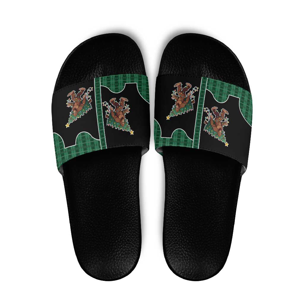 Western Yoke Slide Sandals Bigfoot Xmas Cowboy Style DT05