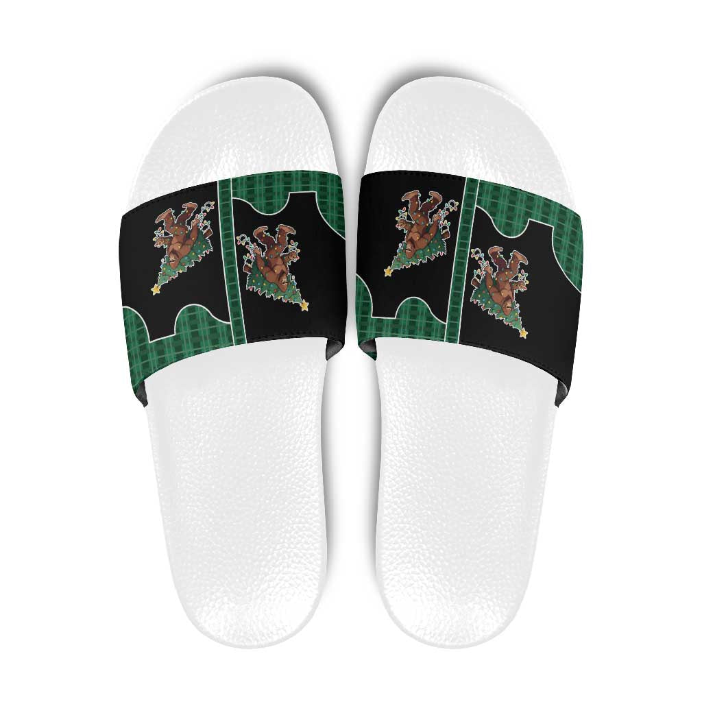 Western Yoke Slide Sandals Bigfoot Xmas Cowboy Style DT05