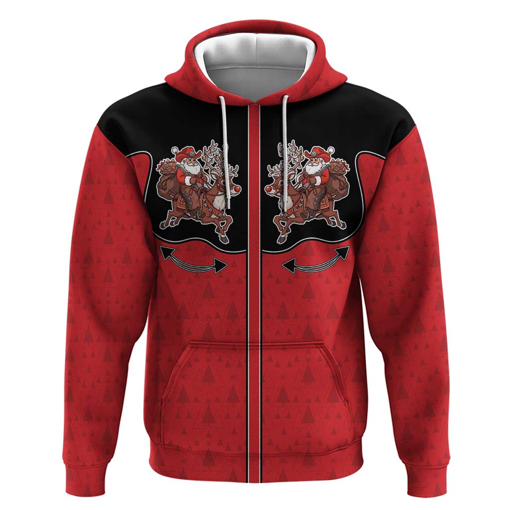 Western Yoke Hoodie Santa Cowboy Style DT05