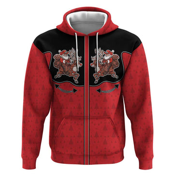 Western Yoke Hoodie Santa Cowboy Style DT05