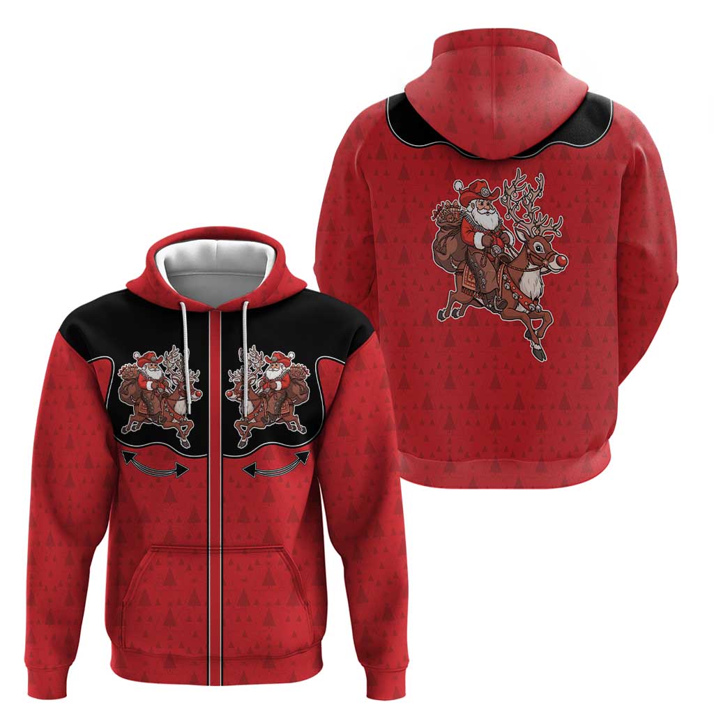 Western Yoke Hoodie Santa Cowboy Style DT05