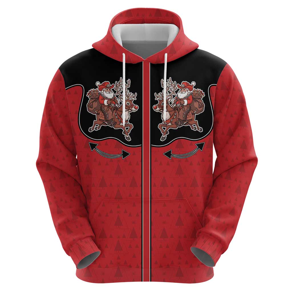 Western Yoke Hoodie Santa Cowboy Style DT05