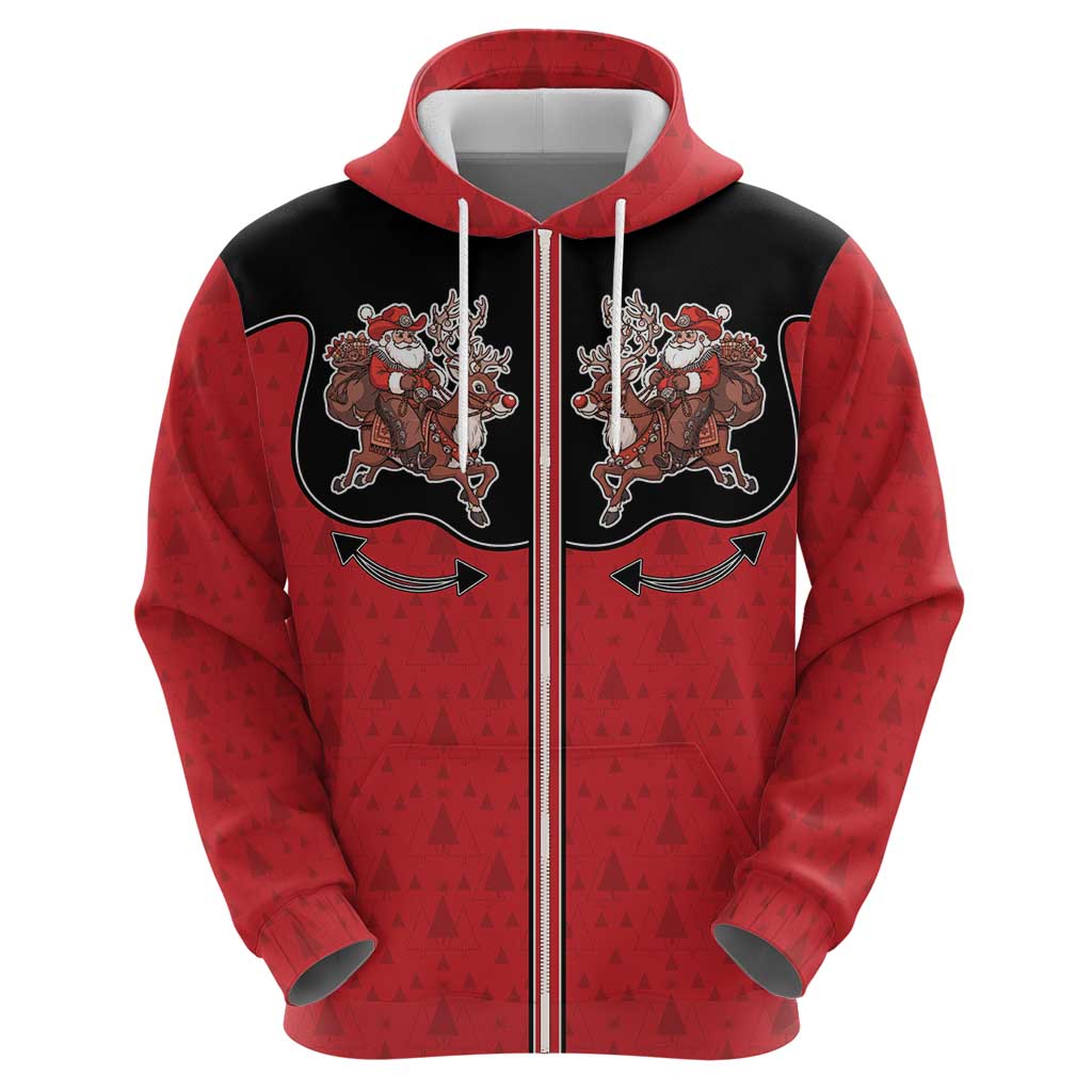Western Yoke Hoodie Santa Cowboy Style DT05