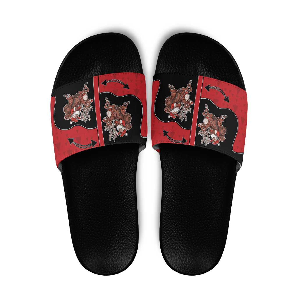 Western Yoke Slide Sandals Santa Cowboy Style DT05