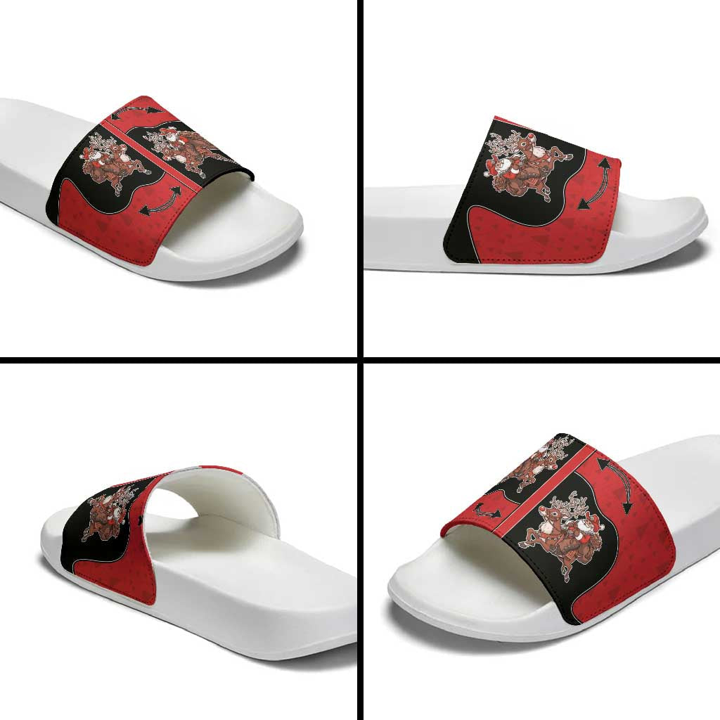 Western Yoke Slide Sandals Santa Cowboy Style DT05