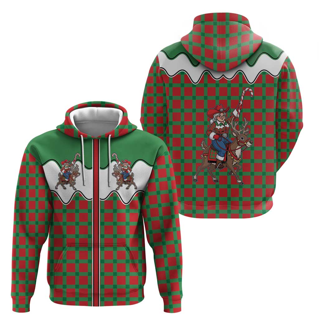 Western Yoke Hoodie Mrs Claus Cowgirl Style DT05