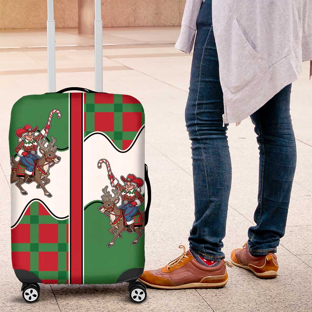 Western Yoke Luggage Cover Mrs Claus Cowgirl Style DT05