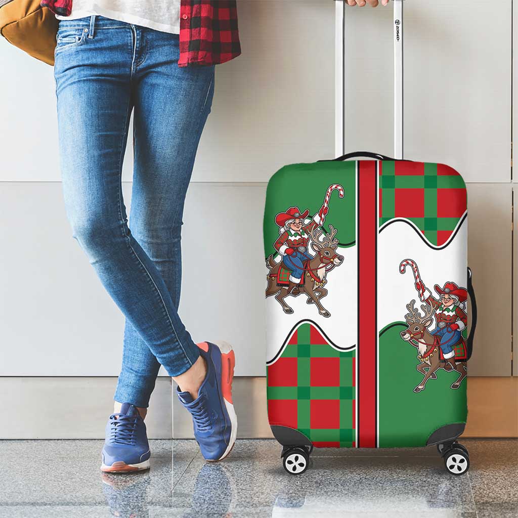 Western Yoke Luggage Cover Mrs Claus Cowgirl Style DT05