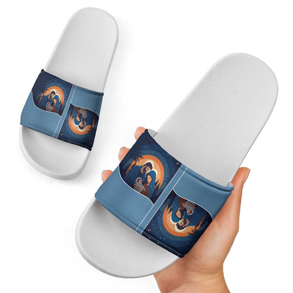 Western Yoke Slide Sandals Holy Family Christmas Cowboy Style DT05
