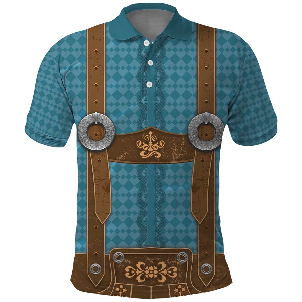 Oktoberfest Polo Shirt Lederhosen Retro Style DT05