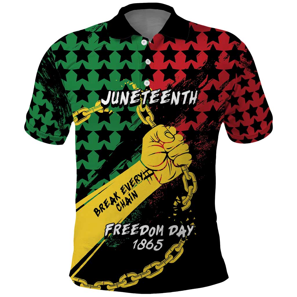 Personalized Juneteenth 1865 Polo Shirt Break Every Chain DT05