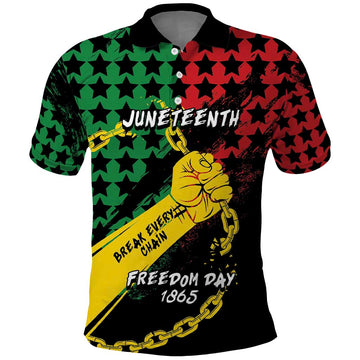 Personalized Juneteenth 1865 Polo Shirt Break Every Chain DT05