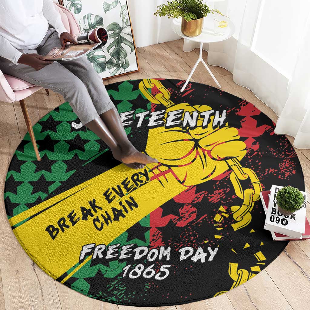 Juneteenth 1865 Round Carpet Break Every Chain DT05