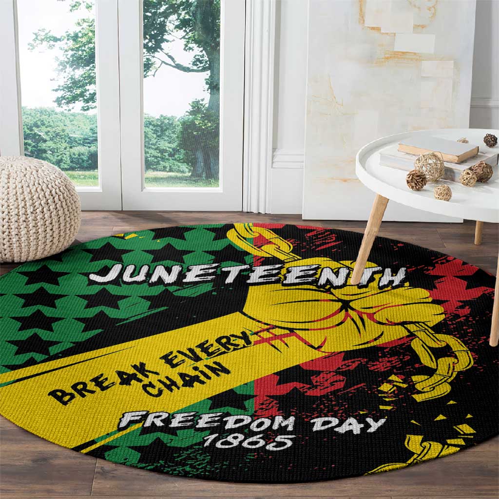 Juneteenth 1865 Round Carpet Break Every Chain DT05