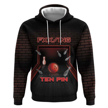 Personalized Bowling Hoodie Ten Pin Neon Style DT05