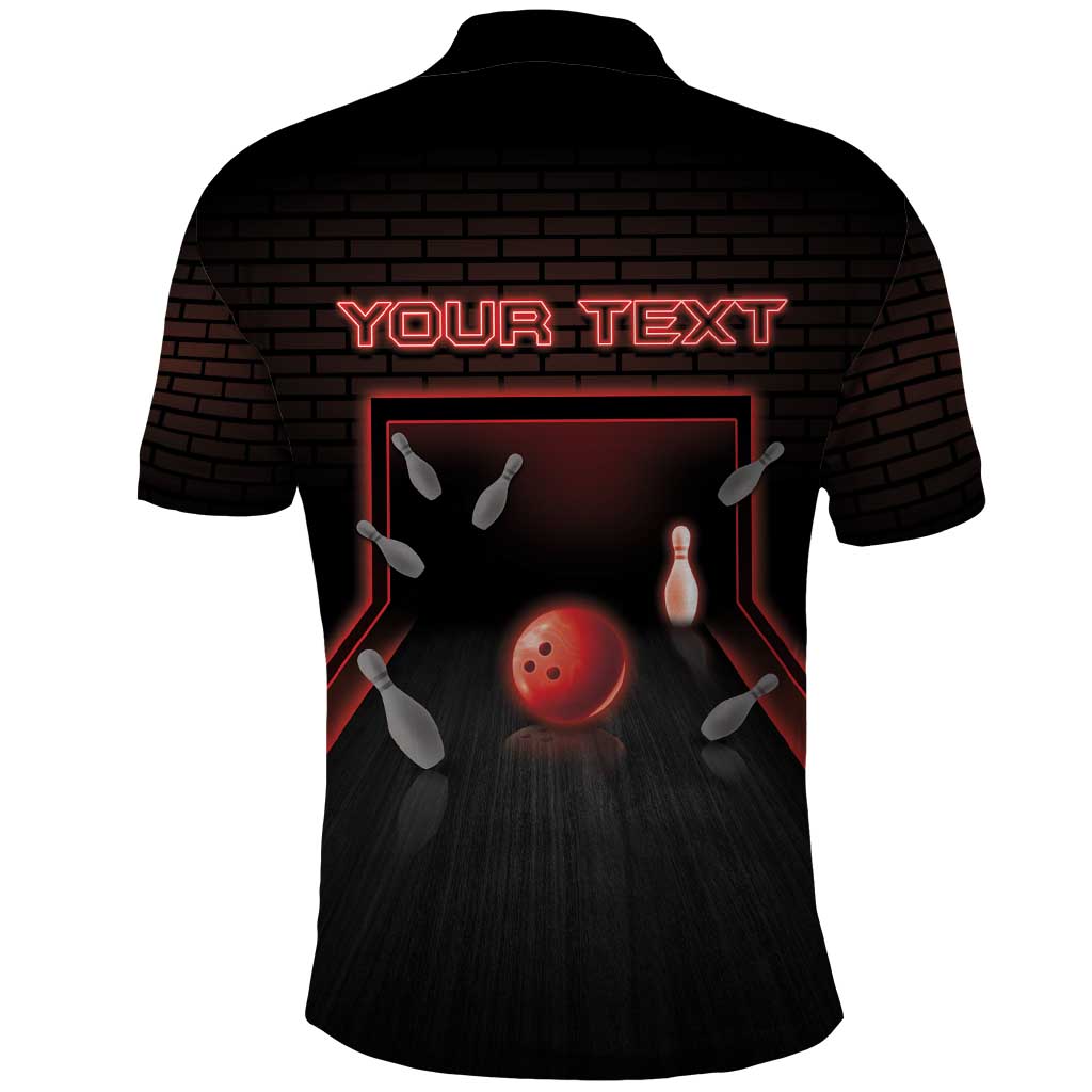 Personalized Bowling Polo Shirt Ten Pin Neon Style DT05