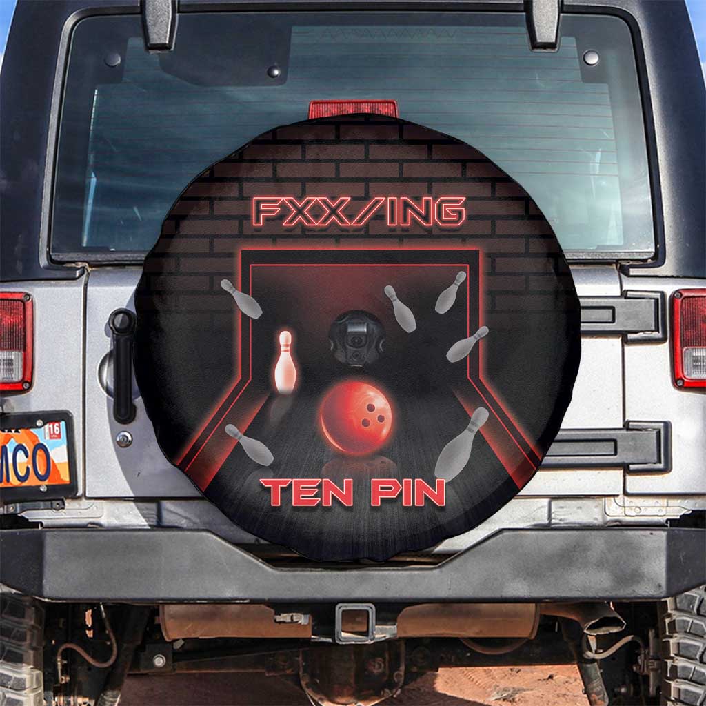 Bowling Spare Tire Cover Ten Pin Neon Style DT05