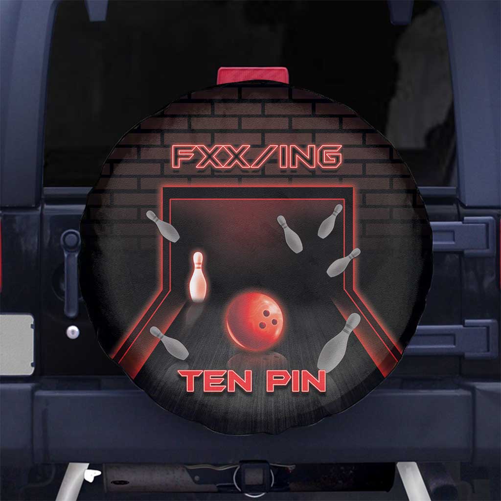 Bowling Spare Tire Cover Ten Pin Neon Style DT05