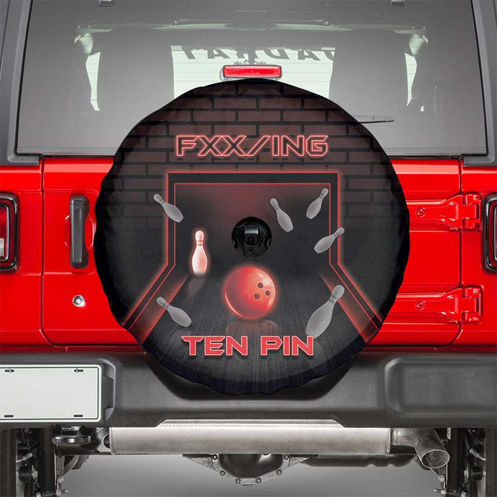 Bowling Spare Tire Cover Ten Pin Neon Style DT05