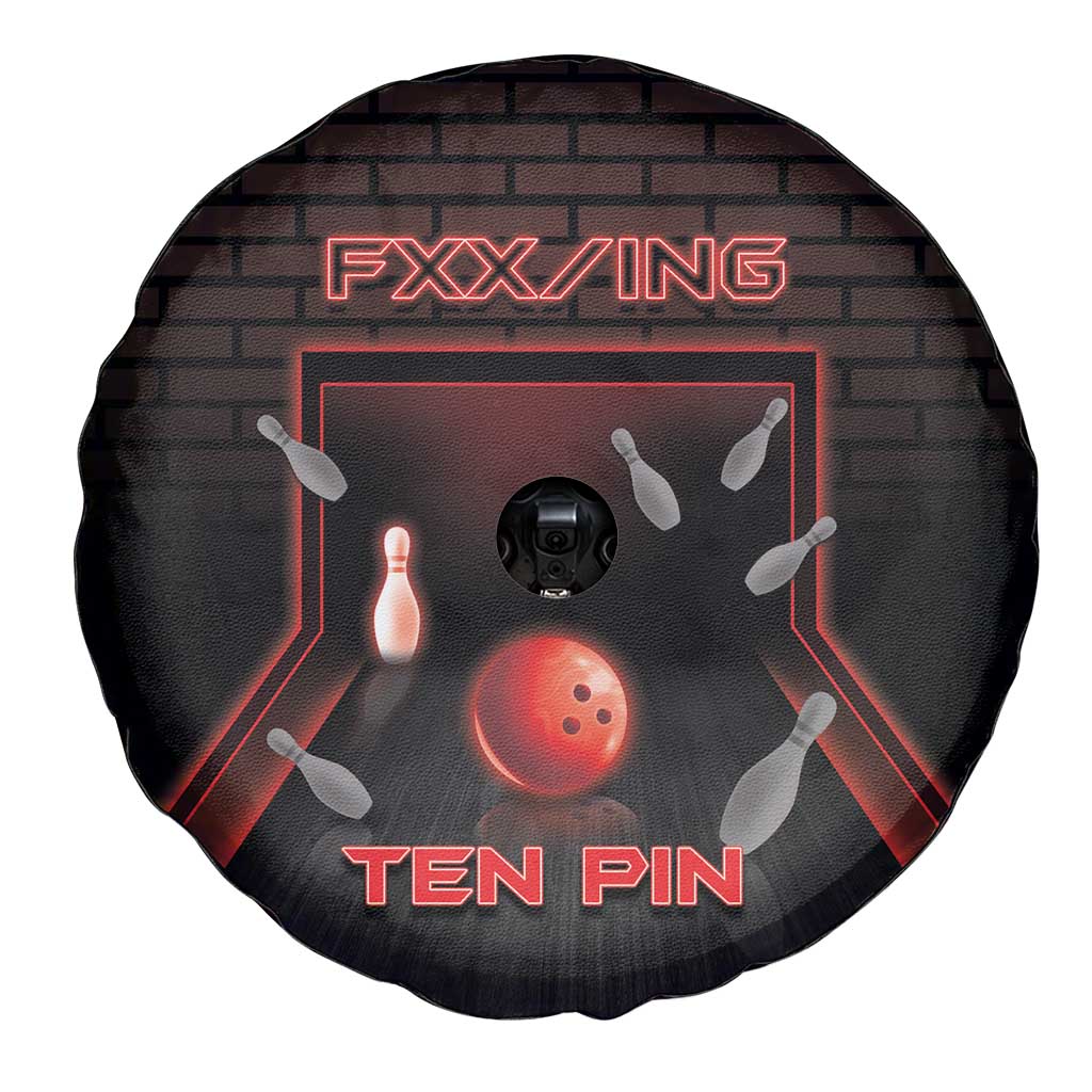 Bowling Spare Tire Cover Ten Pin Neon Style DT05