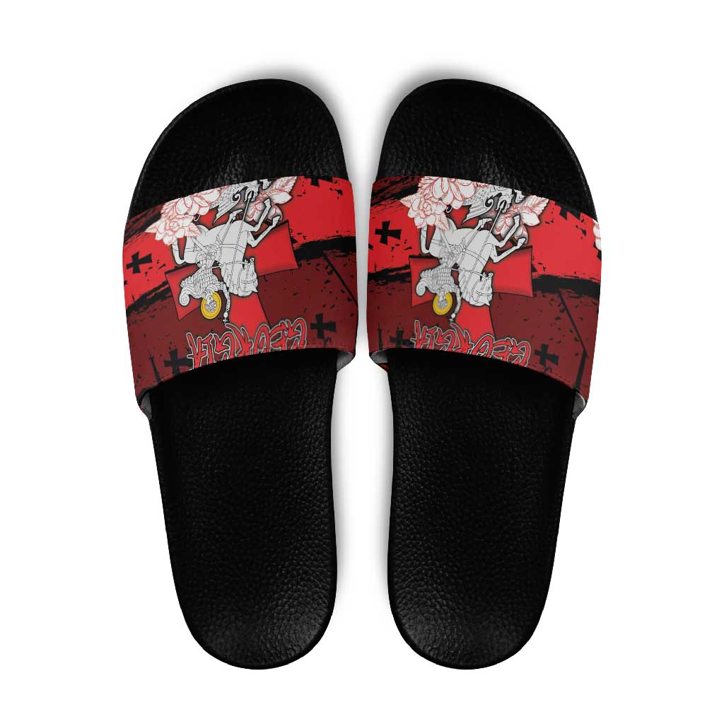 Georgia Slide Sandals Patron Saint Symbol DT05