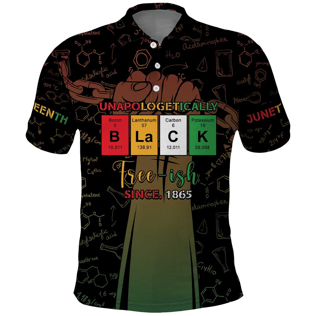 Juneteenth 1865 Polo Shirt Unapologetically Black DT05