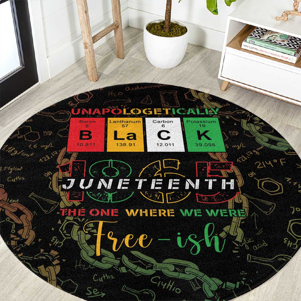 Juneteenth 1865 Round Carpet Unapologetically Black DT05
