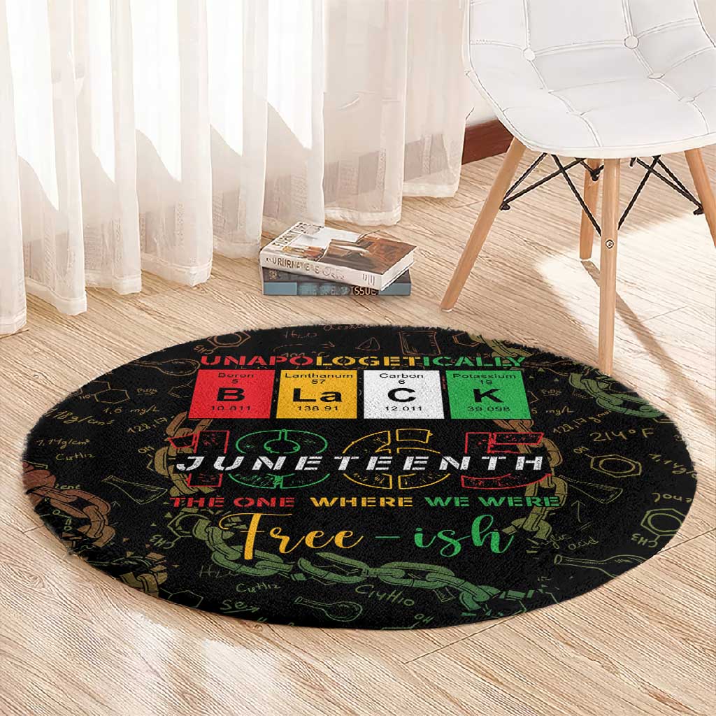 Juneteenth 1865 Round Carpet Unapologetically Black DT05