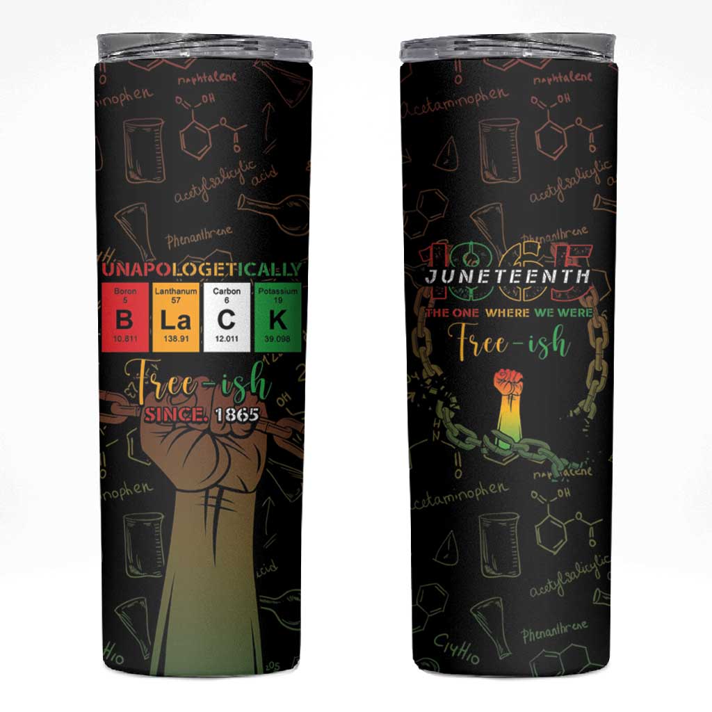Juneteenth 1865 Skinny Tumbler Unapologetically Black DT05