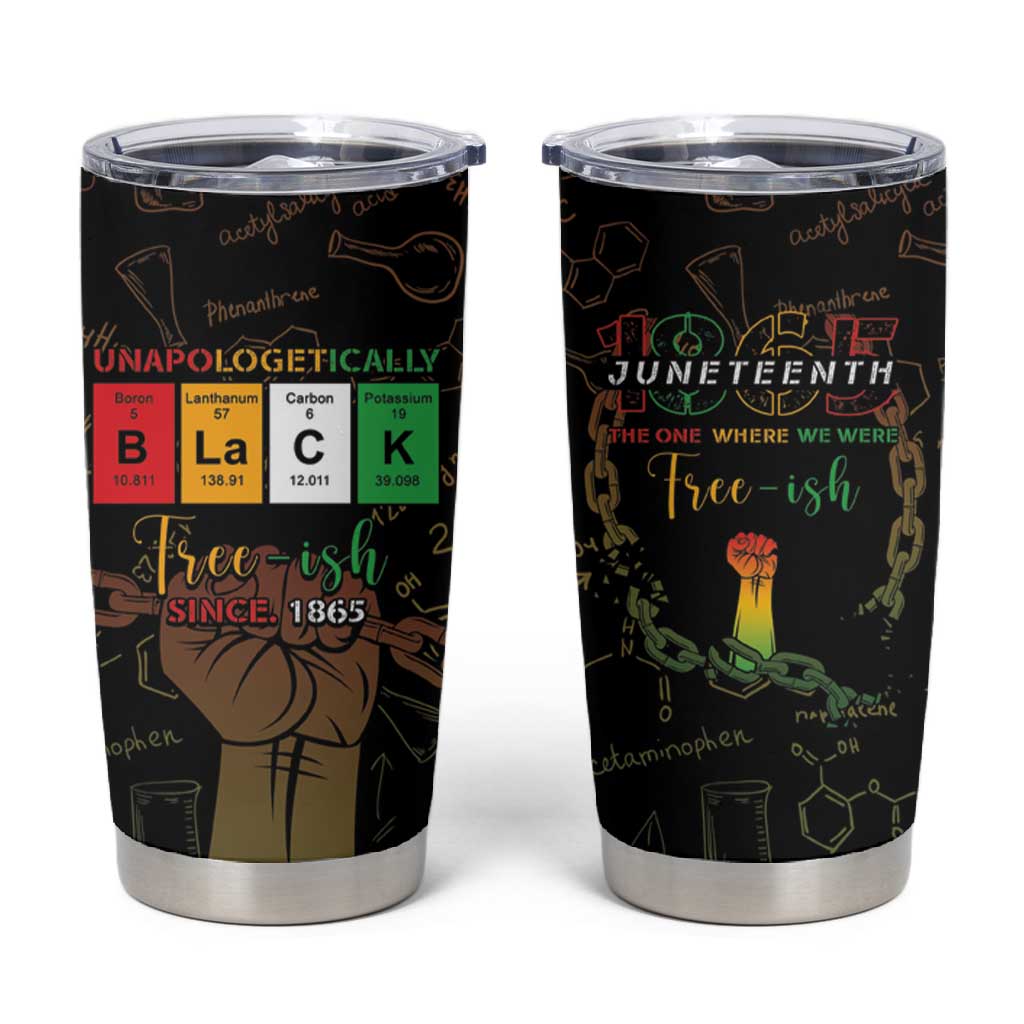 Juneteenth 1865 Tumbler Cup Unapologetically Black DT05