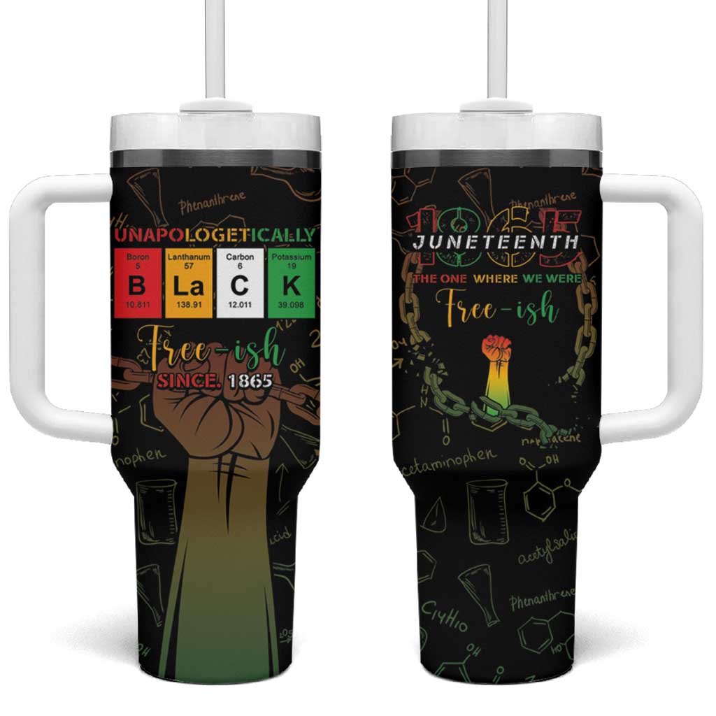 Juneteenth 1865 Tumbler With Handle Unapologetically Black DT05
