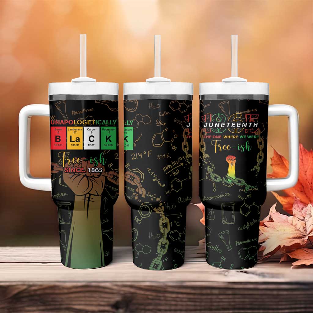 Juneteenth 1865 Tumbler With Handle Unapologetically Black DT05