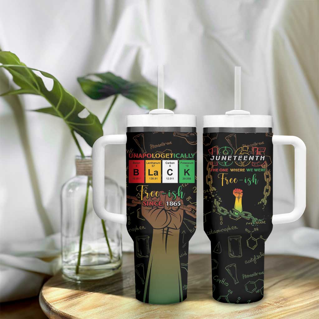 Juneteenth 1865 Tumbler With Handle Unapologetically Black DT05