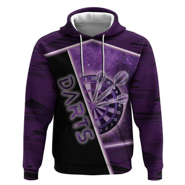 Personalized Darts Hoodie Galaxy Style Purple DT05
