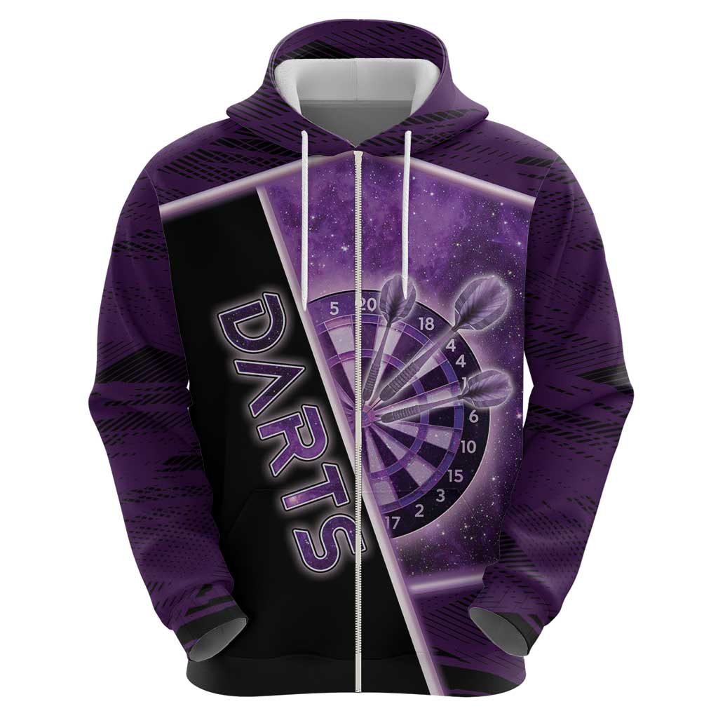 Personalized Darts Hoodie Galaxy Style Purple DT05