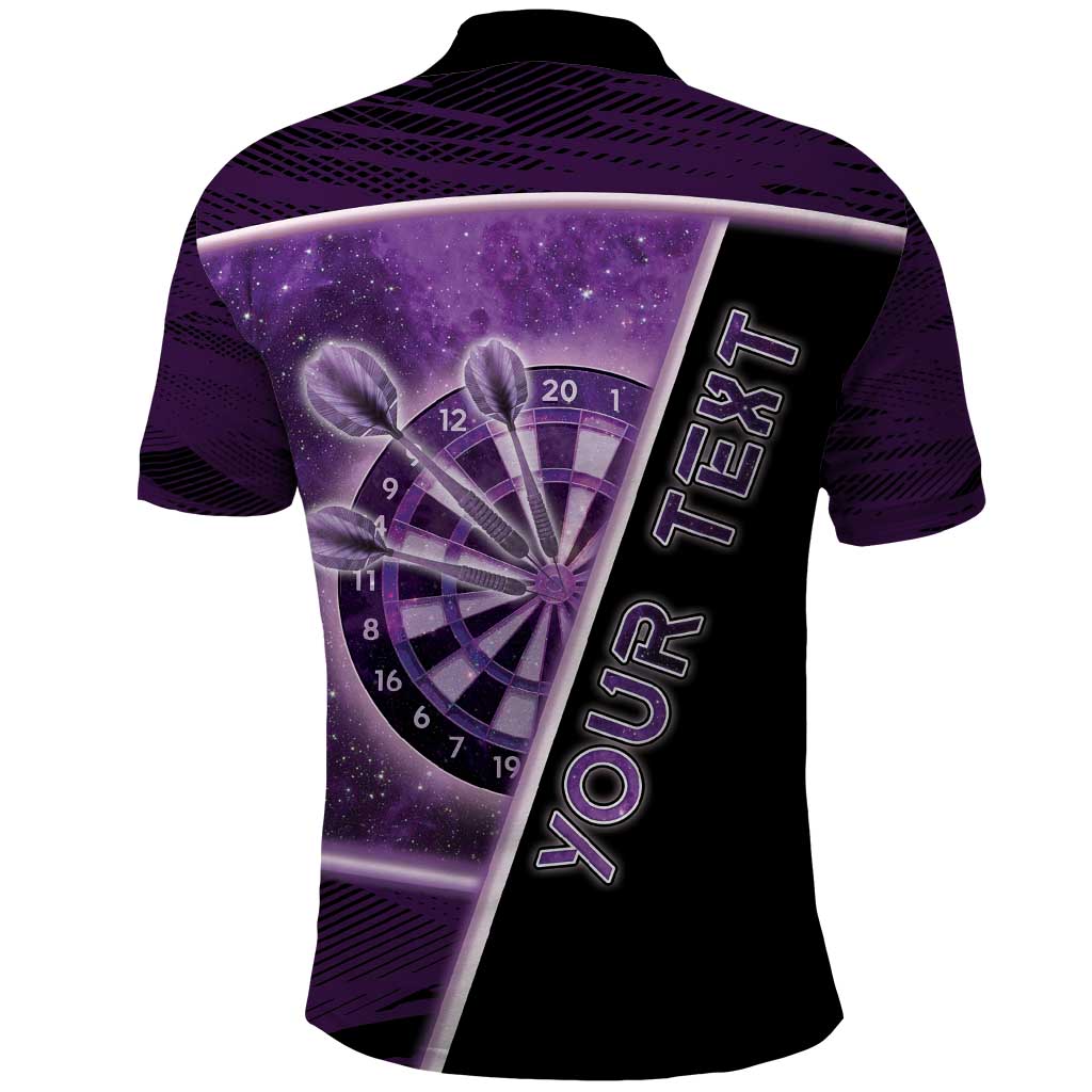 Personalized Darts Polo Shirt Galaxy Style Purple DT05