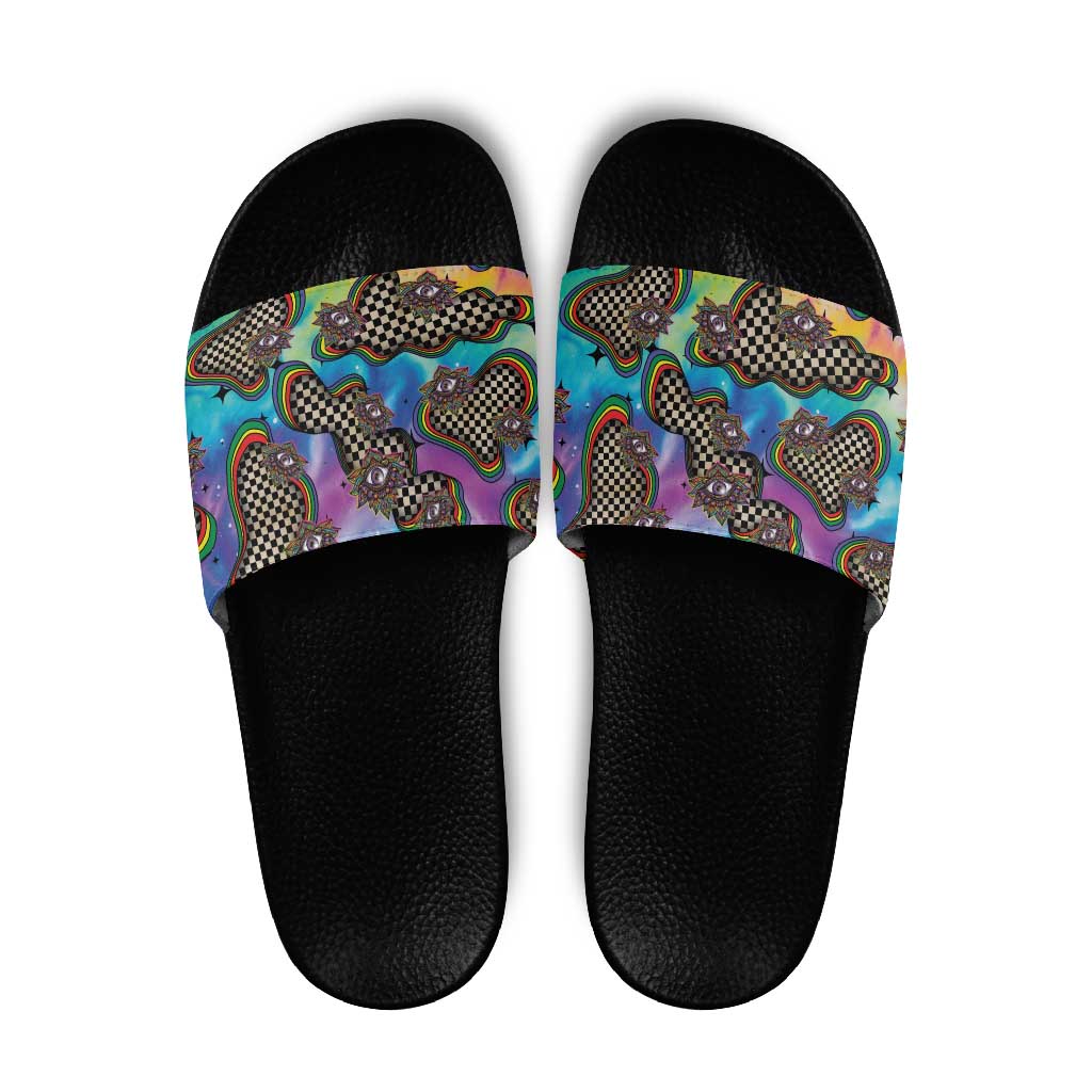 Hippie Slide Sandals Psychedelic Third Eye Art DT05