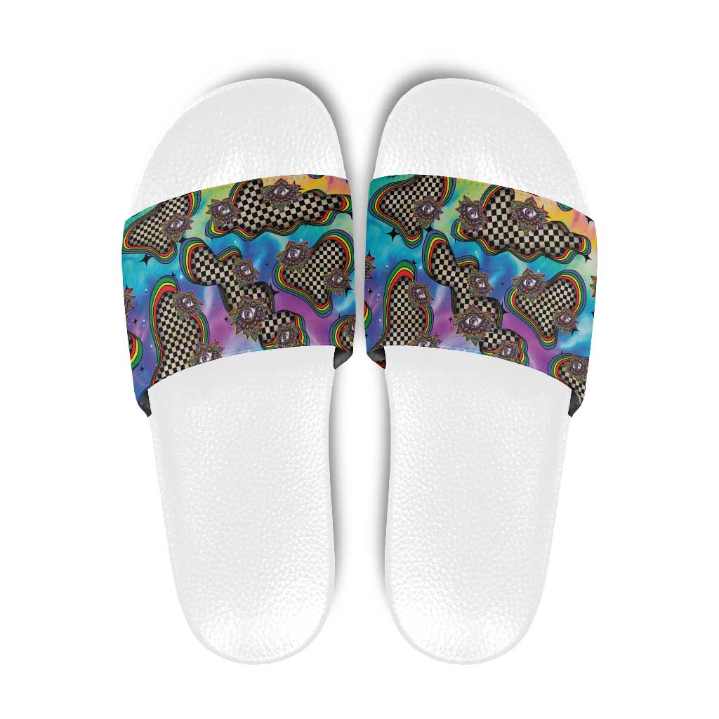 Hippie Slide Sandals Psychedelic Third Eye Art DT05