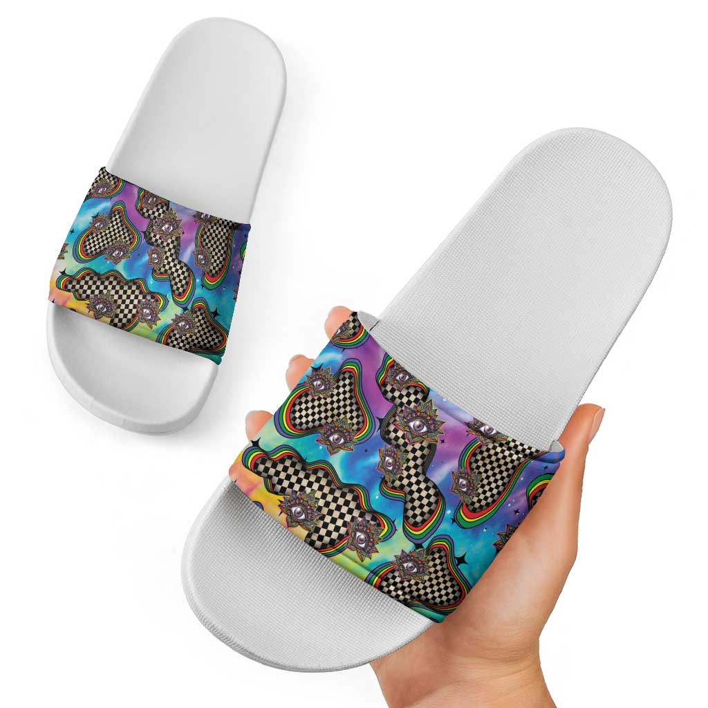 Hippie Slide Sandals Psychedelic Third Eye Art DT05