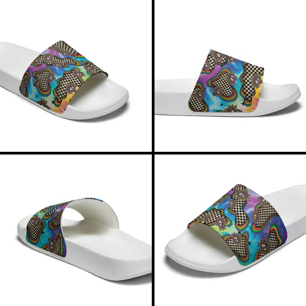 Hippie Slide Sandals Psychedelic Third Eye Art DT05